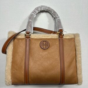 Tory Burch Blake Shearling Small Tote In Brown *CHECK DES